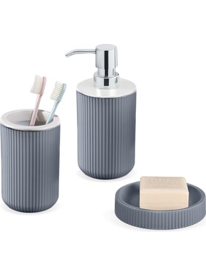 Madame Coco Martre Lautre 3'lü Banyo Seti - Soft Gri