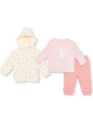 TeknoKapsül Bebetto , Kız, Sweatshirt-Hırka-Patiksiz Alt, Çiçek Baskılı, Fermuarlı, Petite Fleurs, Bisikl