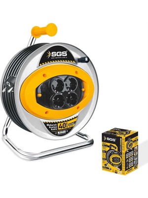 Aydogan's Sgs 2112 40 Metre Metal Makaralı Uzatma Kablosu 3x2,5 Kablo