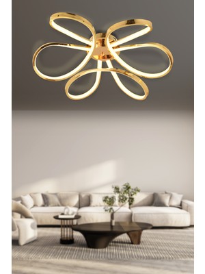 Apliqa Chalda Gold Plafonyer Modern Salon LED Avize