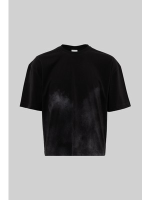Machinist Clothing Erkek Large Letter M Basklı Crop Oversize Tişört Siyah