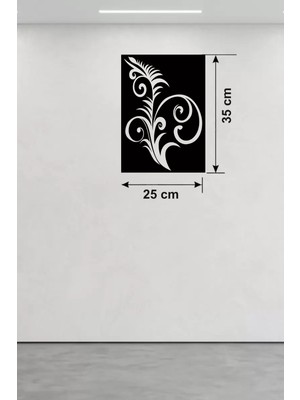 Belle Fusion Mey Ithalat® Geleneksel Çiçek Desenli Ahşap Duvar Tablosu - 25X35 cm Lazer Kesim Dekoratif Pano