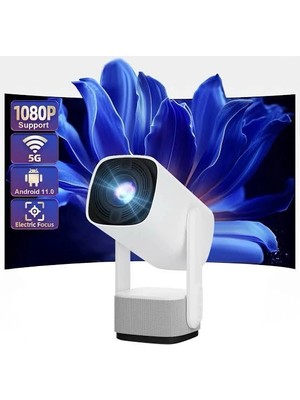 Belle Fusion Mey Ithalat® Akıllı Projeksiyon Powerbankli Taşınabilir Sinema Projektörü 4K Hd Kaliteli