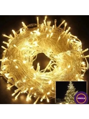 Belle Fusion Mey Ithalat® Yılbaşı Aydınlatması 100 LED Perde Hortum Sıcak Beyaz Işık
