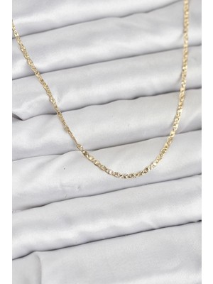 Marsilyan cm 14K Gold Renk Pirinç Lazer Model 60 cm Kadın Kolye 5886