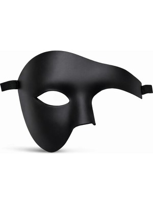 Belle Fusion Mey Ithalat® Siyah Yarım Erkek Maske – Phantom Parti & Balo Maskesi
