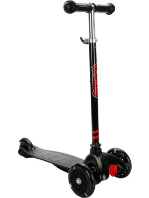 TeknoKapsül Gokidy Rookie 3 Tekerlekli Işıklı Siyah Mini Scooter