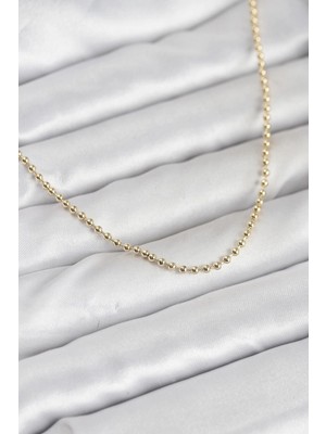 Marsilyan cm 14K Gold Renk Top Zincirli Model 60 cm Kadın Kolye 5886