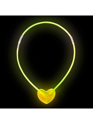 Belle Fusion Mey Ithalat® Karanlıkta Yanan Glow Kalp Şekilli Kolye 6 Renk 6 Adet