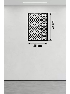 Belle Fusion Mey Ithalat® Geometrik Kafes Desenli Ahşap Duvar Tablosu - 25X35 cm Lazer Kesim Dekoratif Pano