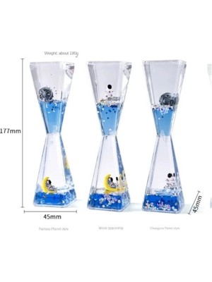 Belle Fusion Mey Ithalat® Uzay Temalı Dökülen Yağ Kum Saati