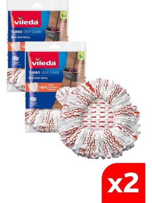Vileda 2 Paket Turbo Deep Clean Yedek Paspas, Extra Pedli, Üçgen Başlık, Derinlemesine Temizlik