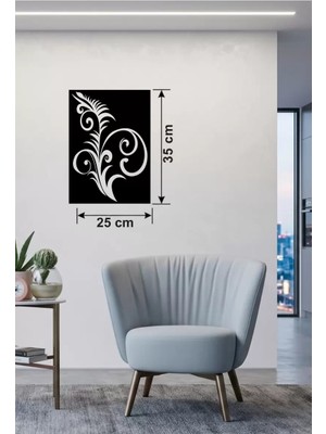 Belle Fusion Mey Ithalat® Geleneksel Çiçek Desenli Ahşap Duvar Tablosu - 25X35 cm Lazer Kesim Dekoratif Pano