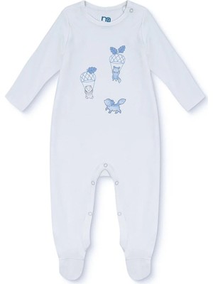 TeknoKapsül Mothercare Erkek Bebek Tulum Hayvan Baskılı Fermuarlı Bisiklet Yaka Uzun Kol Patikli