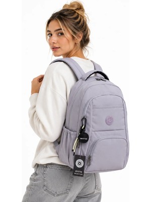 Bevitton 2000 Lavanta Su Geçirmez Kumaş Okul Çantası Unisex Okul Sırt Çantası