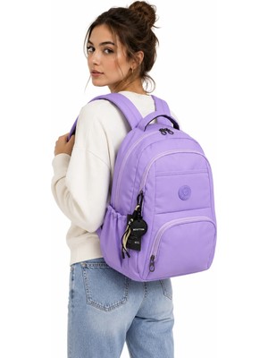 Bevitton 2000 Lila Su Geçirmez Kumaş Okul Çantası Unisex Okul Sırt Çantası
