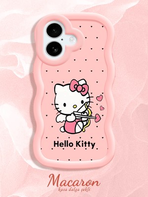 HONTINGA iPhone 16 Plus Uyumlu Kılıf Düşüme Önleyici Basitlik Anti Düşme Kamera Koruyucu Basit Pembe Yumuşak Silikon Couple Telefon Kılıfı Kitty Desen K9-0312