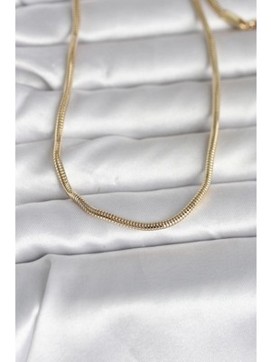 Marsilyan cm 14K Gold Renk Yılan Zincir Model 60 cm Kadın Kolye 5886