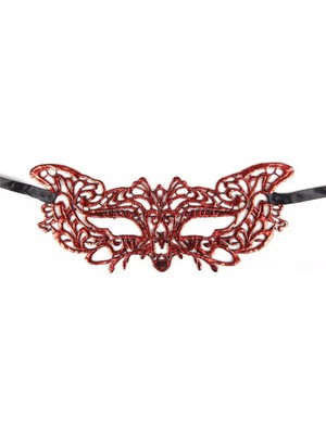 Belle Fusion Mey Ithalat® Kırmızı Dantel Masquerade Maskesi 9 No