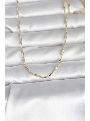 Marsilyan cm 14K Gold Renk Ince Ataç Zincir Model 60 cm Kadın Kolye 5886