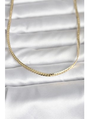 Marsilyan cm 14K Gold Renk Yassı Zincir Model 45 cm Kadın Kolye 5886