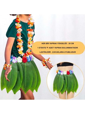Belle Fusion Mey Ithalat® Tropikal Esintili Hawaii Yapraklı Parti Eteği Çocuk Boy