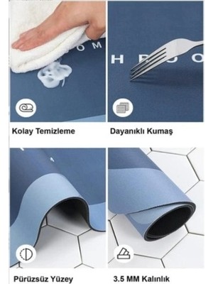Belle Fusion Mey Ithalat® Süper Su Emici Kaymaz Tabanlı Nappa Banyo Paspası