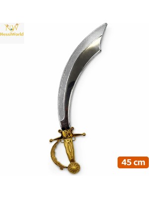 Belle Fusion Mey Ithalat® Parlak Metal Görünümlü Plastik Korsan Kılıcı 45 cm