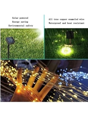 Mbb E-Ticaret Mey Ithalat® Güneş Enerjili 200 LED Dış Mekan Aydınlatma Şeridi