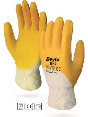 Mbb E-Ticaret Mey Ithalat® Beybi Kn2 No:9 Sarı Nitril Pamuk Eldiven