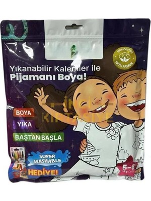 Mbb E-Ticaret Mey Ithalat® Kalem Hediyeli Boyanabilir Pijama 5-6 Yaş
