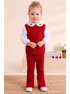 Babymod Triko Süveterli  3 Parça Pantolonlu Kışlık  Kız Çocuk Takım