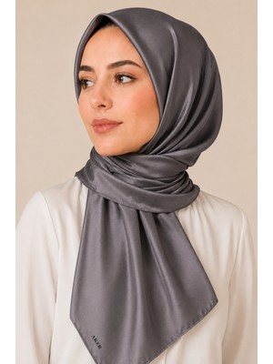 Bihan Store Aker Düz Ipek Eşarp – Lüks Dokulu Sade ve Şık Kadın Eşarp  7747758-KOYU Gri