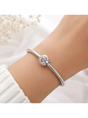 CM Jewelry Pembe Kalp Forever Çelik Charm