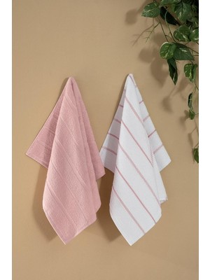 Arliva Santana Bukle Mutfak Havlusu 2'li Set Beyaz/pembe 40X60