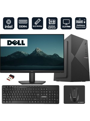 Xaser Officepro D25 Intel Core I5-14400F 16GB Ram 256GB M.2 Nvme SSD 2gb GT610 23.8" Dell Monitörlü Masaüstü Ofis Bilgisayarı
