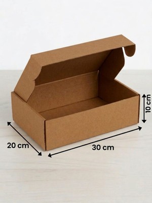 Aybaş Kağıtçılık 30X20X10 (20 Adet) Kilitli E Ticaret Kutusu, Internet ve Kargo Kutusu, Hediye Kutusu, Karton Kutu, Kraft Kutu