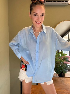 Ali Butik Mavi Rahat Kalıp Dökümlü Gömlek