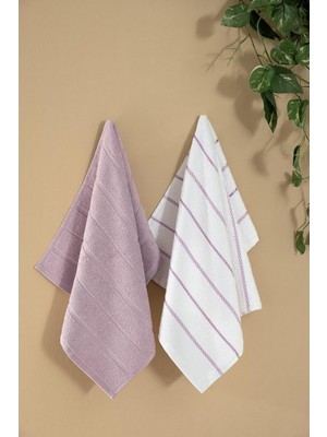Arliva Santana Bukle Mutfak Havlusu 2'li Set Beyaz/lila 40X60