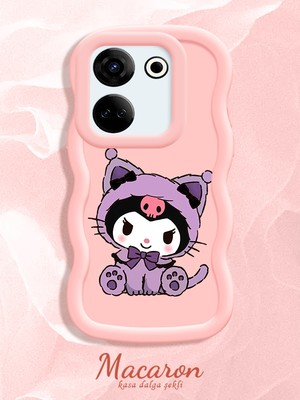 HONTINGA Tecno Camon 20 Pro 4g Uyumlu Kılıf Düşüme Önleyici Basitlik Anti Düşme Kamera Koruyucu Basit Pembe Yumuşak Silikon Couple Telefon Kılıfı Kuromi Desen K9-0320
