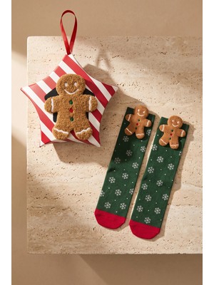 Çocuk Ginger Breadman Kutulu Yılbaşı Soket Çorap