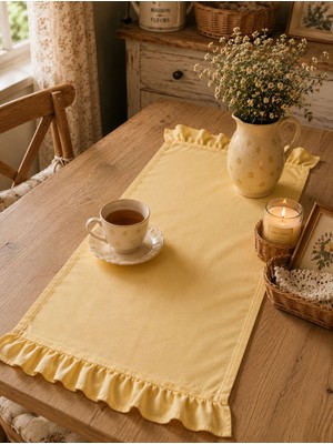 Şah Textile Design Pamuk Karışımlı Kenar Fırfırlı RUNNER40X110