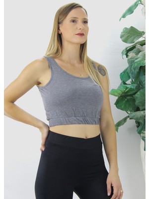 Beli Lastikli Crop Gri - LKS2907.022