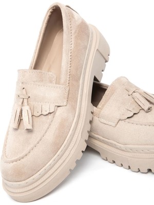 TeknoKapsül Soho Ten Suet Kadın Loafer Ayakkabı 17763
