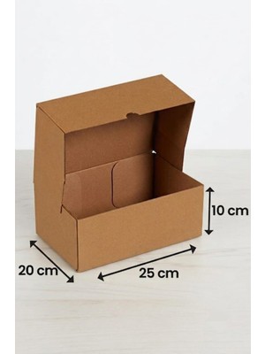 Aybaş Kağıtçılık 25X20X10 (20 Adet) Kilitli E Ticaret Kutusu, Internet ve Kargo Kutusu, Hediye Kutusu, Karton Kutu, Kraft Kutu