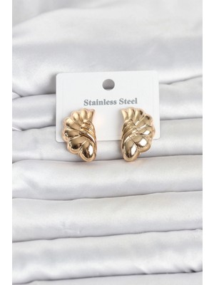 Marsilyan 316L Çelik Gold Renk Vintage Model Kadın Küpe 5886