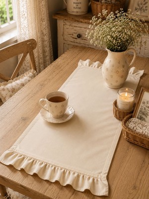 Şah Textile Design Pamuk Karışımlı Kenar Fırfırlı RUNNER40X110