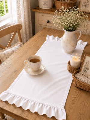 Şah Textile Design Pamuk Karışımlı Kenar Fırfırlı RUNNER40X110