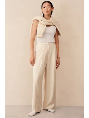 The White Company Naia™ Geniş Paça Pileli Kadın Pantolon