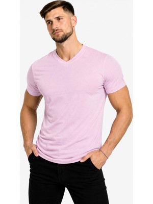 Axxel Erkek Pamuk Likralı Süprem V Yaka Kısa KOLLU-T-SHIRT-D231